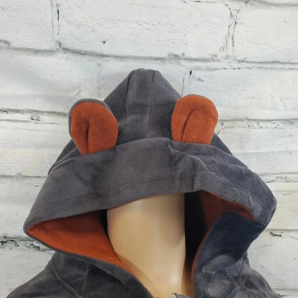 2T Toddler Grey Teddy Bear 2 piece Hoodie and Pants Velvet Outfit Set - Picture 5 of 14